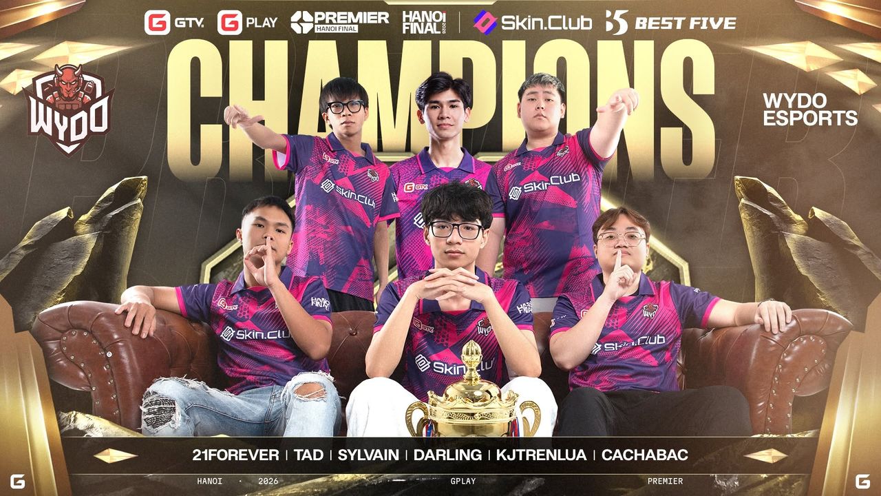 WYDO Esports đăng quang GPlay Premier Hanoi Final 2026, Sylvain tỏa sáng giành MVP